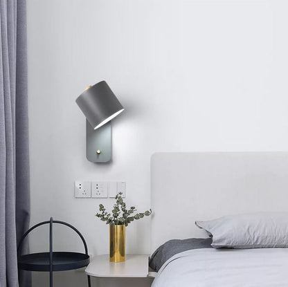 Nordic Macaron Cilinder Vorm Rotatable 1-Licht Wandlampen