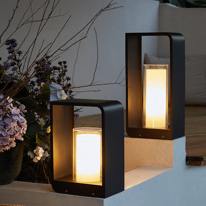 Moderne Minimalistische Vierkante Lijst RVS Acryl LED Waterdichte Tuinverlichting Voor Buiten Patio