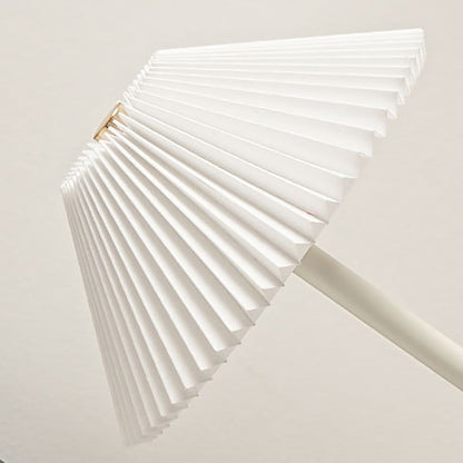 Contemporary Scandinavische Oplaadbare IJzeren Stof Conische Plissé 1-Licht Tafellamp Voor Bedside