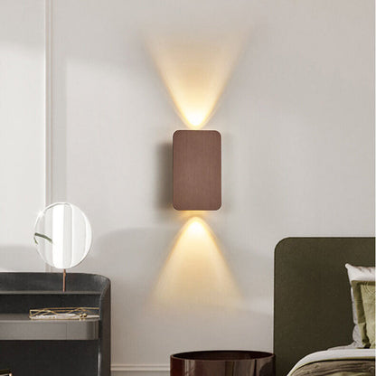 Noordse Minimalistische Aluminium Rechthoekige Platte Paneel 2-Lichts LED Wandlamp