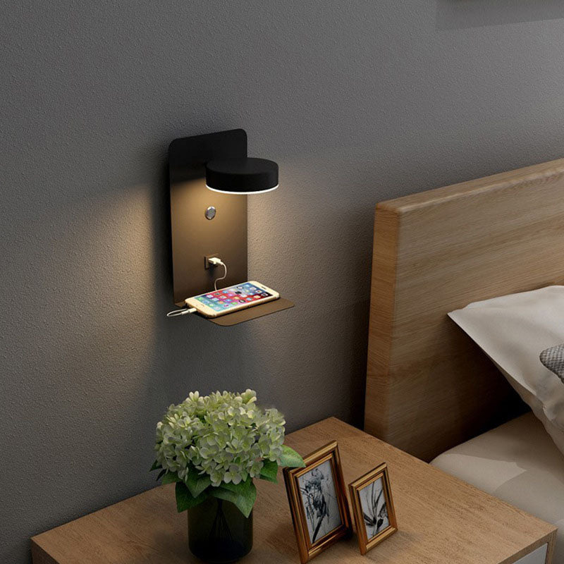 Moderne IJzeren Vierkante LED USB Oplaadbare Wandlamp