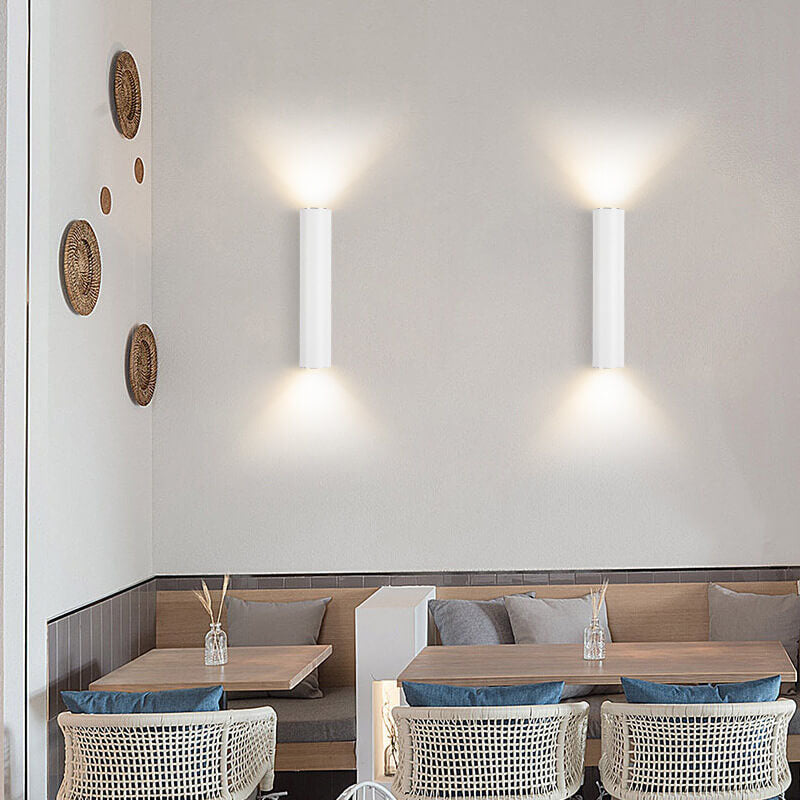 Eenvoudige Aluminium Cilindrische Wandlamp met 2 Lichten