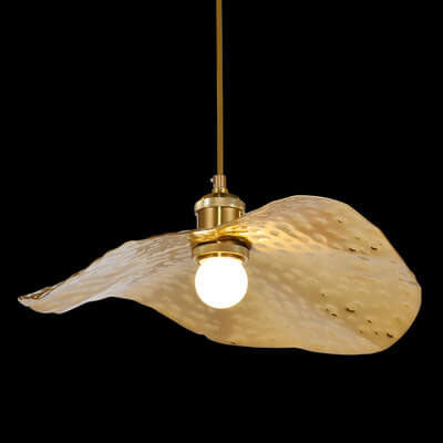 Moderne Gouden Bronzen Kleur Lotusblad Vorm 1-Licht Hanglamp