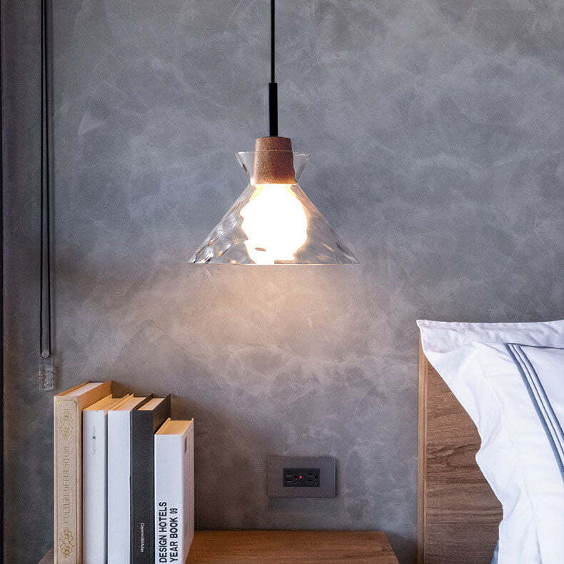 Noordse Helder Geribbeld Glas Schaduw 1-Licht Hanglamp