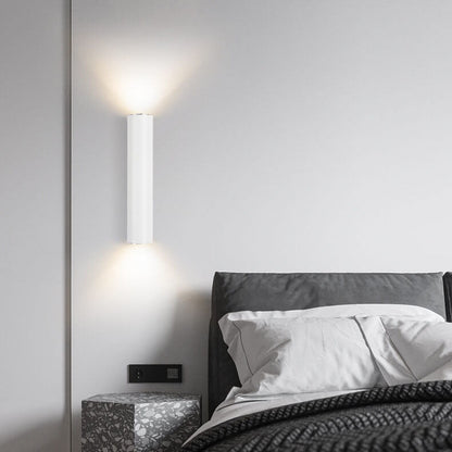Eenvoudige Aluminium Cilindrische Wandlamp met 2 Lichten