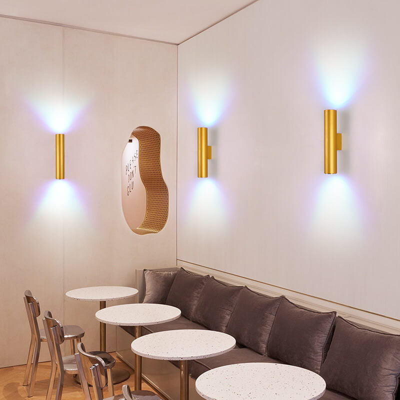 Eenvoudige Aluminium Cilindrische Wandlamp met 2 Lichten