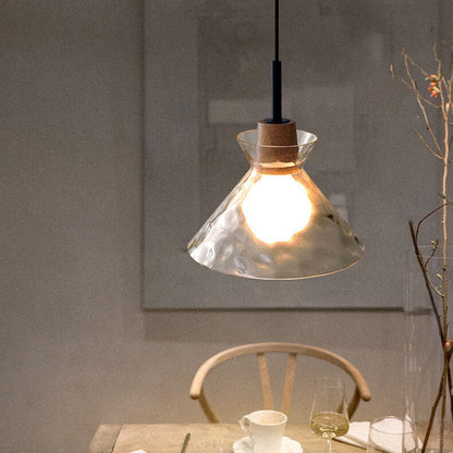 Noordse Helder Geribbeld Glas Schaduw 1-Licht Hanglamp