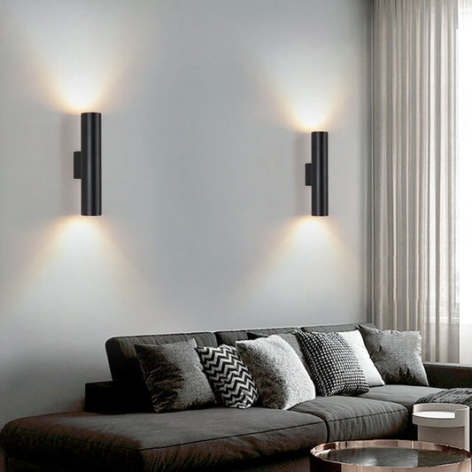 Eenvoudige Aluminium Cilindrische Wandlamp met 2 Lichten