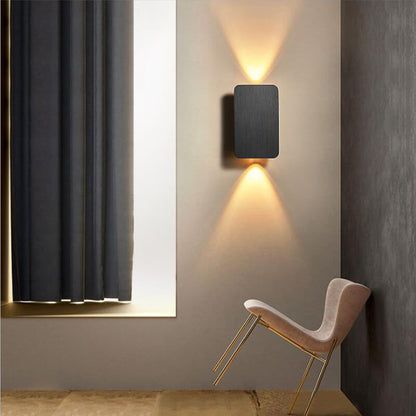 Noordse Minimalistische Aluminium Rechthoekige Platte Paneel 2-Lichts LED Wandlamp