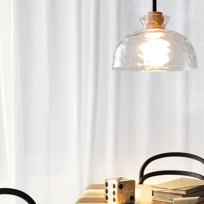 Noordse Helder Geribbeld Glas Schaduw 1-Licht Hanglamp