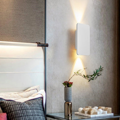 Noordse Minimalistische Aluminium Rechthoekige Platte Paneel 2-Lichts LED Wandlamp