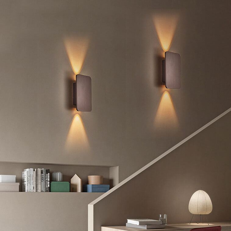 Noordse Minimalistische Aluminium Rechthoekige Platte Paneel 2-Lichts LED Wandlamp