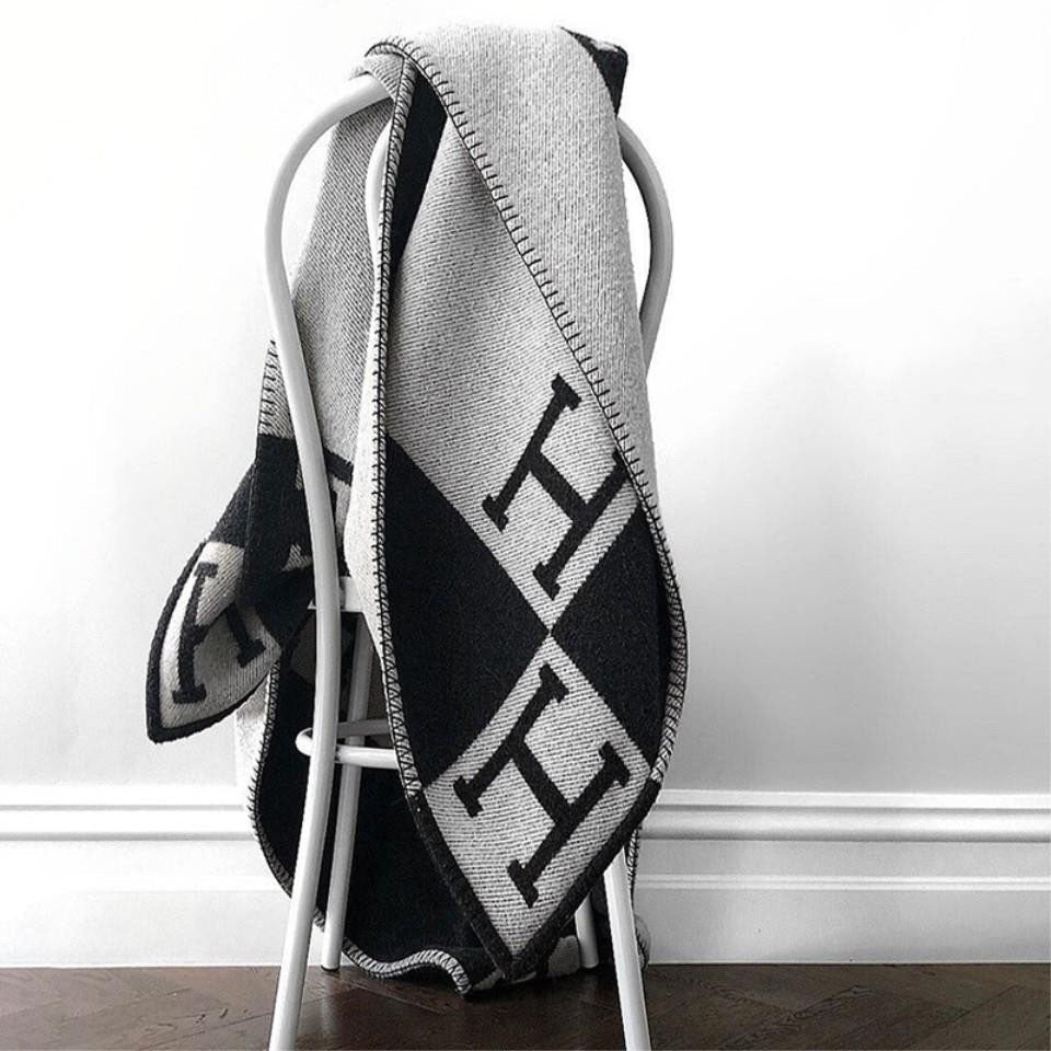 Elegante Wol-Kashmir Deken voor Luxe Thuis