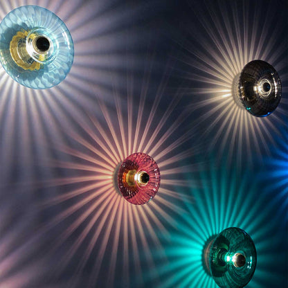 Grace - Wandlamp van gekleurd glas in art deco design
