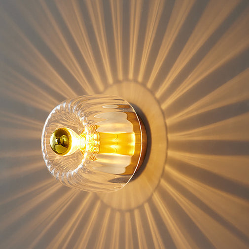 Moderne Luxe Glazen Zonvorm Volledig Koper Dubbel Doel 1-Licht Plafondlamp