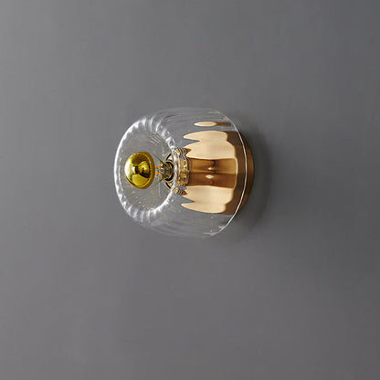 Moderne Luxe Glazen Zonvorm Volledig Koper Dubbel Doel 1-Licht Plafondlamp