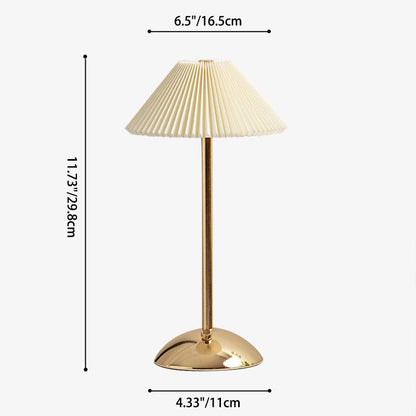 Contemporary Scandinavische Oplaadbare IJzeren Stof Conische Plissé 1-Licht Tafellamp Voor Bedside