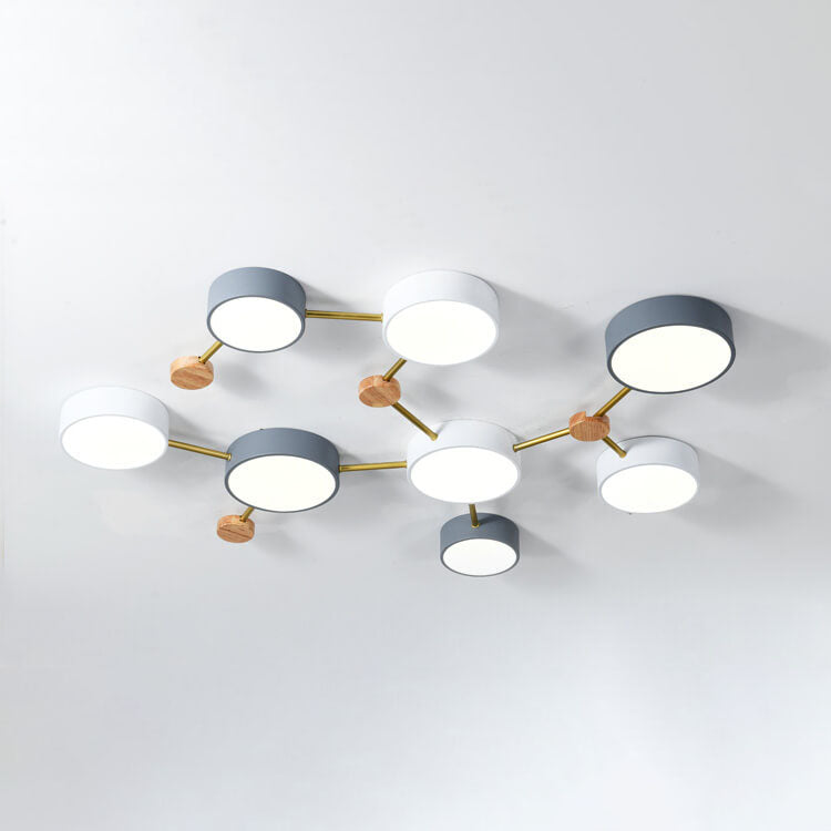 Scandinavisch Minimalistische Massief Houten IJzeren LED Plafondverlichting