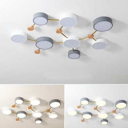 Scandinavisch Minimalistische Massief Houten IJzeren LED Plafondverlichting