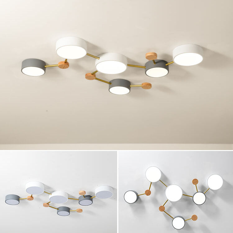 Scandinavisch Minimalistische Massief Houten IJzeren LED Plafondverlichting