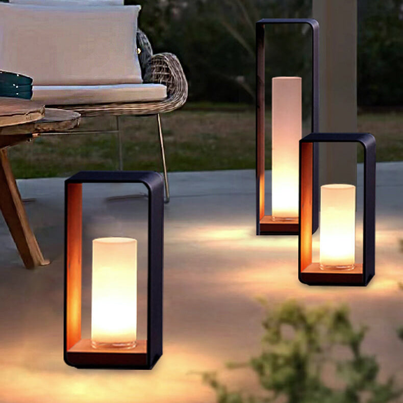 Moderne Minimalistische Vierkante Lijst RVS Acryl LED Waterdichte Tuinverlichting Voor Buiten Patio