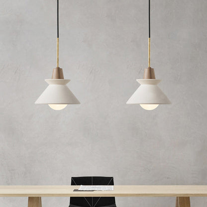 Bowl Shade Plafondlamp Simplicity Cement Enkele Eetkamer Hanglamp in Wit