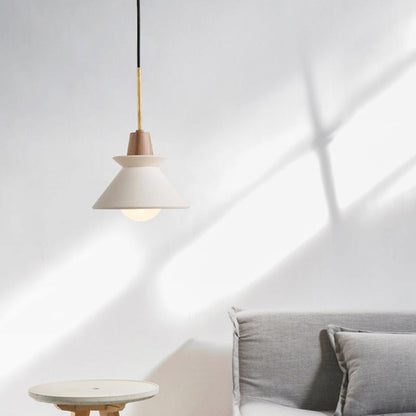 Bowl Shade Plafondlamp Simplicity Cement Enkele Eetkamer Hanglamp in Wit