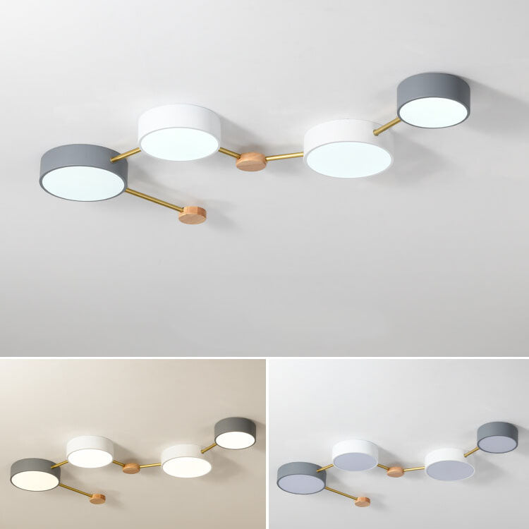 Scandinavisch Minimalistische Massief Houten IJzeren LED Plafondverlichting