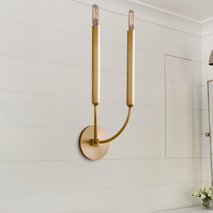 1/2 Lampen Tube Wandlamp Traditionele Metalen Wandlamp in Zwart/Brass voor de Eetkamer