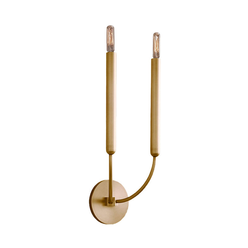 1/2 Lampen Tube Wandlamp Traditionele Metalen Wandlamp in Zwart/Brass voor de Eetkamer