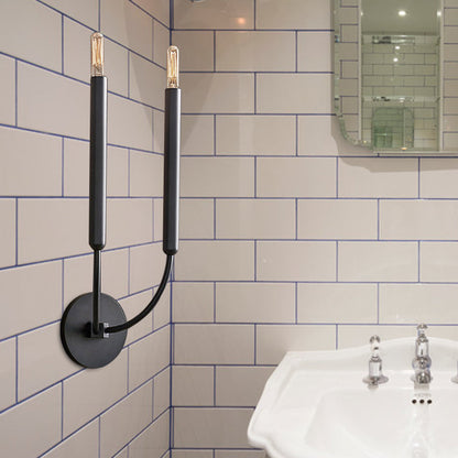 1/2 Lampen Tube Wandlamp Traditionele Metalen Wandlamp in Zwart/Brass voor de Eetkamer