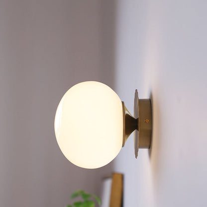 Moderne Vintage Minimalistische IJzer Glas Ronde Kop 1-Licht Wandlamp