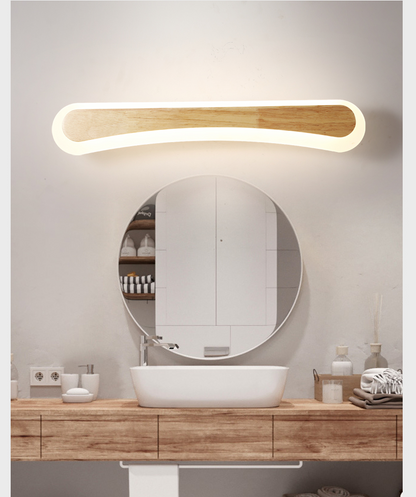 Moderne Badkamer Vanity Licht Houten LED Vanity Lichtarmaturen in Acryl Schaduw