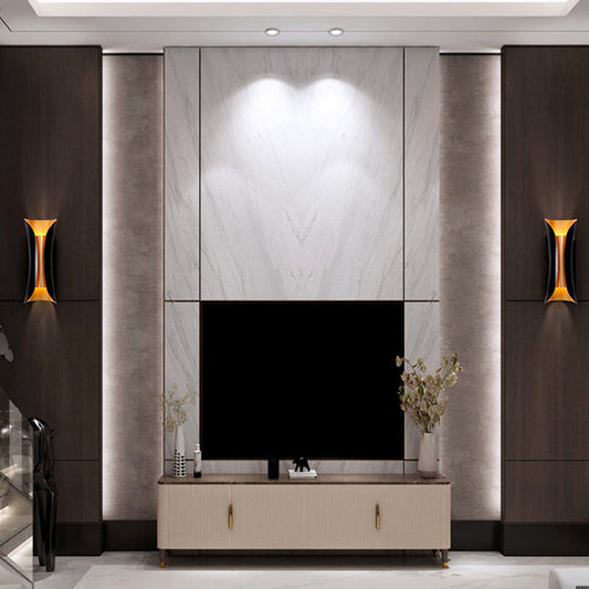Moderne Curl Wandlamp Hoogte 2 Lichten Metallic Binnen Wandverlichting in Zwart