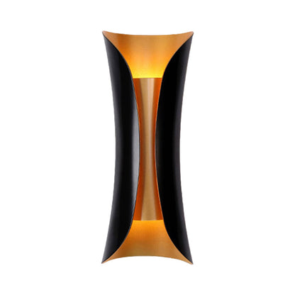 Moderne Curl Wandlamp Hoogte 2 Lichten Metallic Binnen Wandverlichting in Zwart