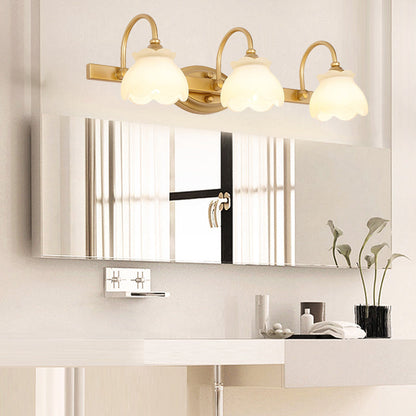 Blossom Badkamer Vanity Spiegel Licht Traditionele Metaal LED 2/3/4 Koppen Messing Wandlamp