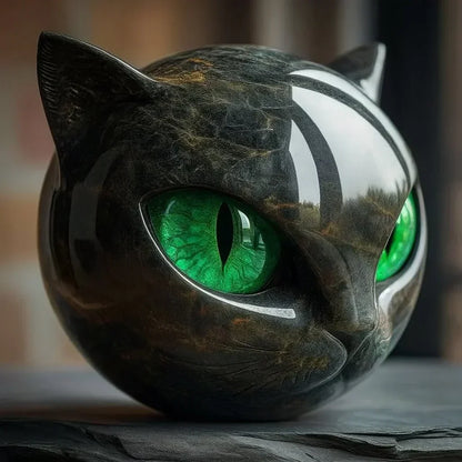 Zwarte Kattenkop met Hypnotiserende Ogen