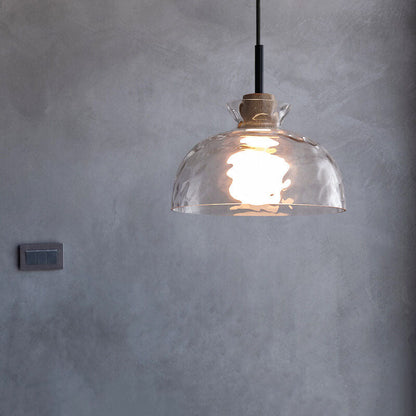 Noordse Helder Geribbeld Glas Schaduw 1-Licht Hanglamp