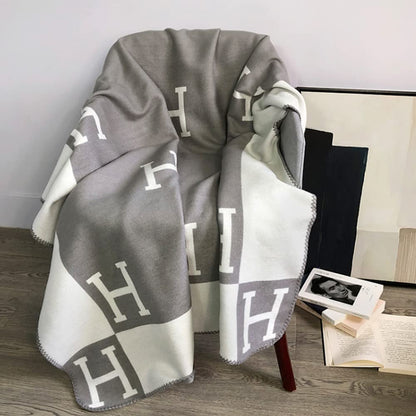 Elegante Wol-Kashmir Deken voor Luxe Thuis