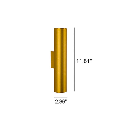 Eenvoudige Aluminium Cilindrische Wandlamp met 2 Lichten