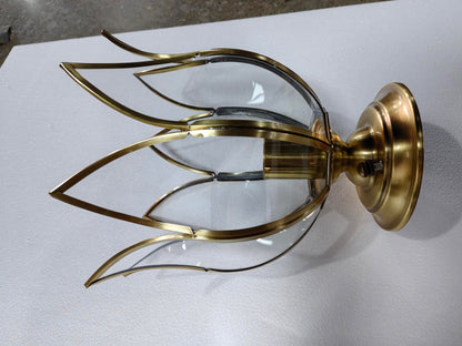 1 Lamp Lotus Plafondmontage Koloniaal Messing Heldere Glas Inbouwverlichting voor Gang