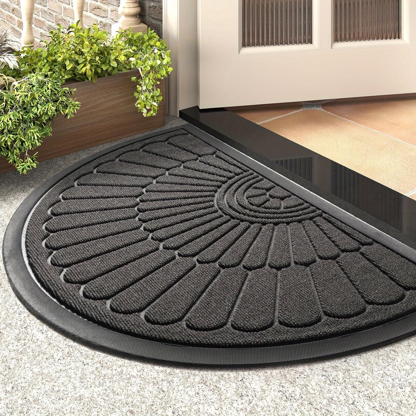 Duurzame Rubber Deurmat - Halfrond Ontwerp voor Buiten en Binnen