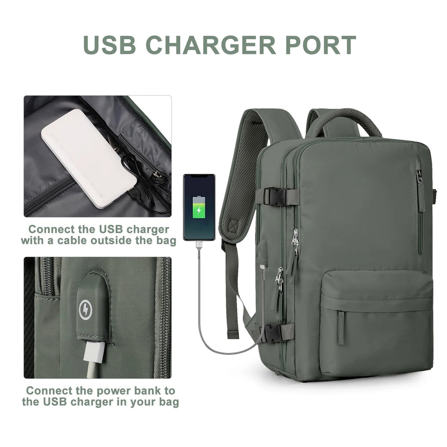Travelliva Reisrugzak 35 L | Waterdicht & met USB-aansluiting | Antidiefstal & Schoenenvak | Voor Wandelen, Dagelijks Gebruik & Reizen