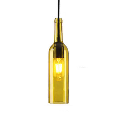 Antieke Glazen Wijnfles 1-Licht Hanglamp