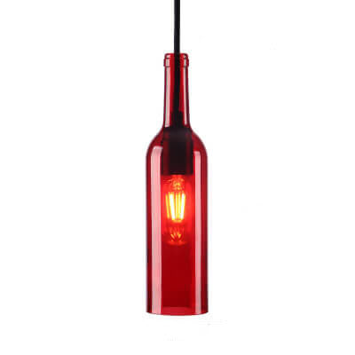 Antieke Glazen Wijnfles 1-Licht Hanglamp