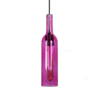 Antieke Glazen Wijnfles 1-Licht Hanglamp