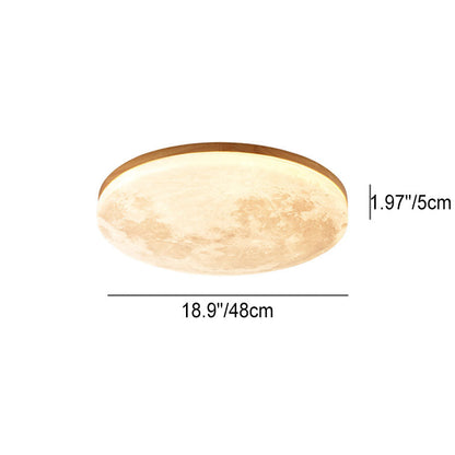 Nordic Minimalistische Maan Ronde PVC LED Plafondlamp