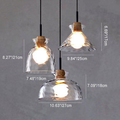 Noordse Helder Geribbeld Glas Schaduw 1-Licht Hanglamp