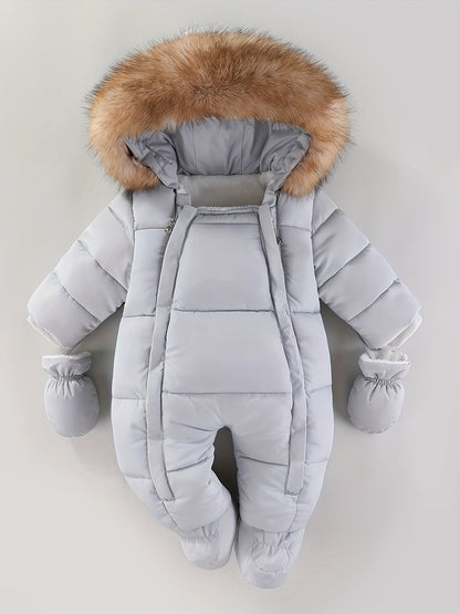 Frosty Baby Romper – Luxe Winter Jumpsuit met Capuchon voor de Koudere Maanden