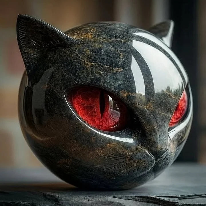 Zwarte Kattenkop met Hypnotiserende Ogen